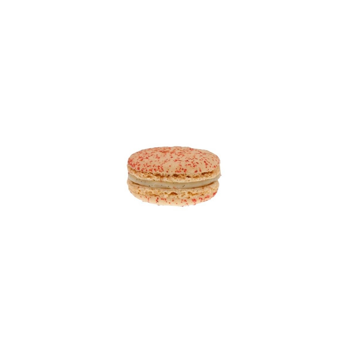 Macarons sucré Vanille-Tonka-Coeur Fraise dia : 4.5cm 70x20gr