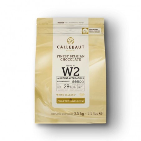 CALLEBAUT CW2-E4-U71 WHITE 26% CALLETS IN BOX OF 8 BAGS X 2,5KG  KG