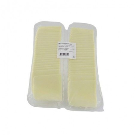 MOZZARELLA CHEESE SLICES 10/10CM 6 X 1KG 40%MG  PACKAGE