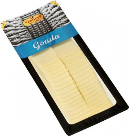 GOUDA CHEESE SLICED LENGTH 5X15 VEPO CHEESE 6 X 1KG  PACKAGE