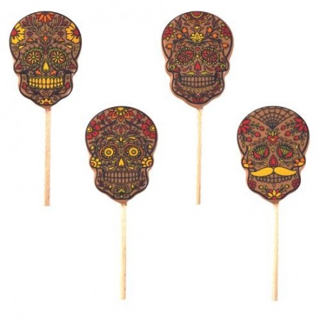 087167 PCB BLISTERS CALAVERA LOLLIPOPS FOR 45 EMPR. 6,45X4,85 CM AND STICKS 9PCES ON/ORDER