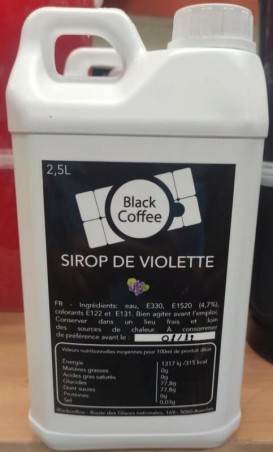 BLACK COFFEE SIROP GOUT VIOLETTE BIDON DE 2.5L