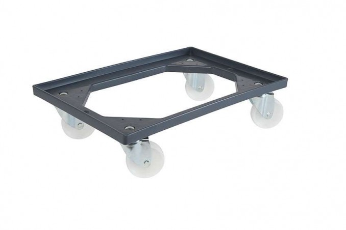 CHARIOT DOLLY GRIS 60X40 ROUES POLYAMIDES+ROUESGALVA