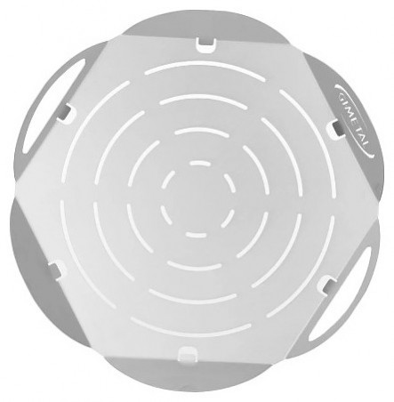 GI-METAL ROUND DRILLED TRAY Ø 33CM WITH FEET