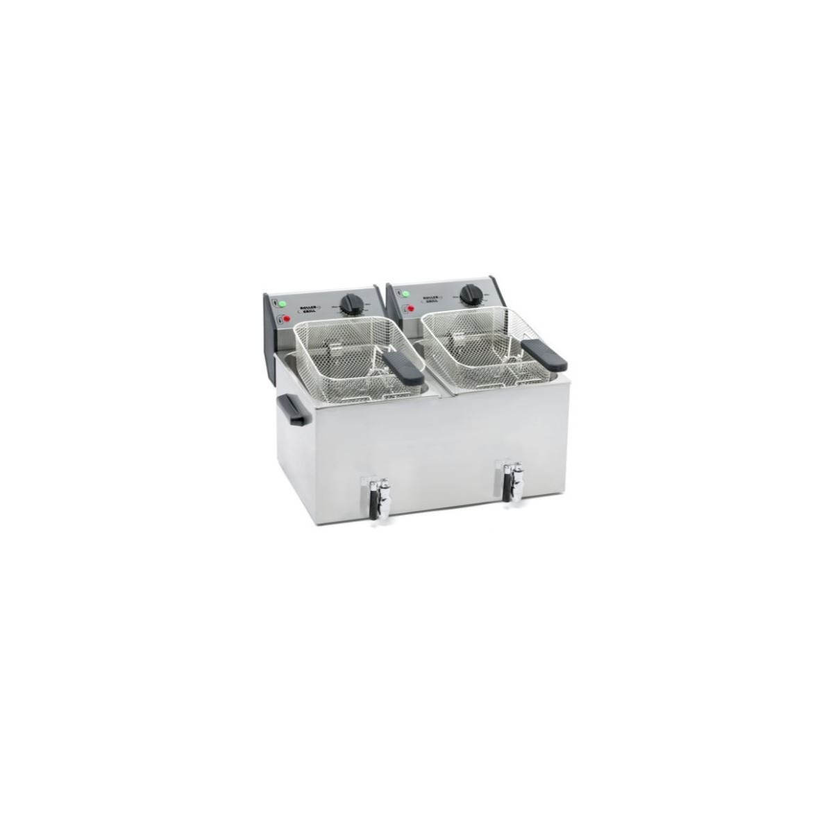 ROLLER GRILL DOUBLE FRYER WITH TAP 2X8L2X230V