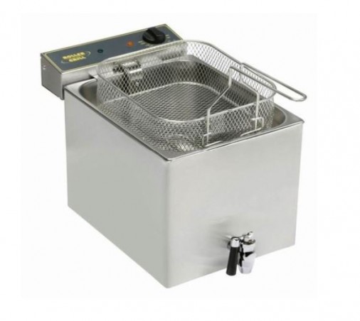 ROLLER GRILL SINGLE FRYER WITH TAP 12L 380V