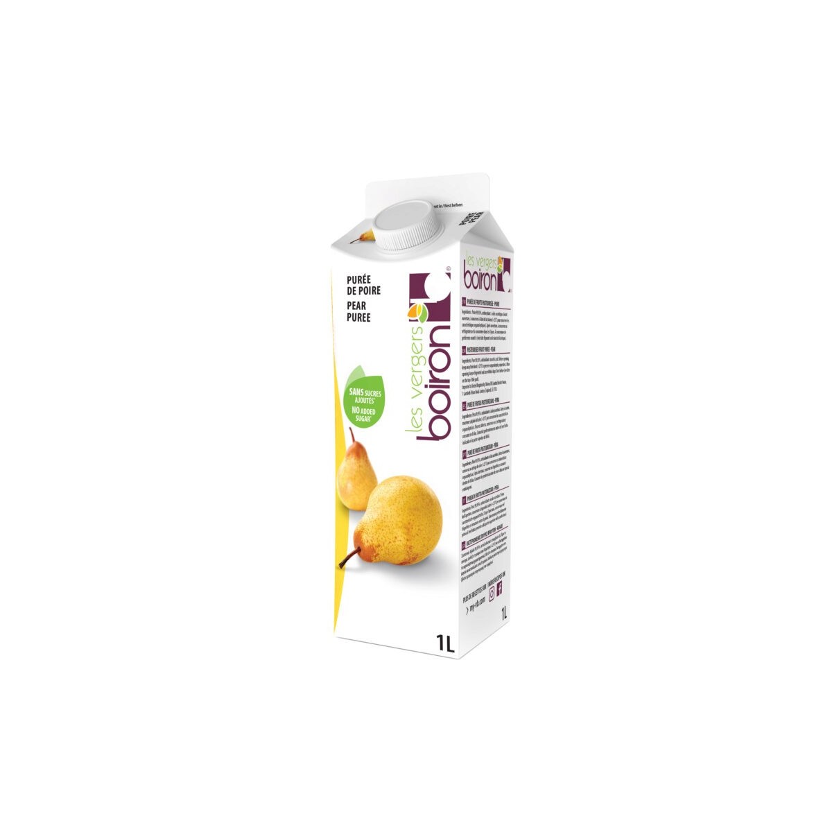 BOIRON PUREE OF PEAR PASTEURIZED 100 6X1L  BOTTLE