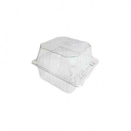 PATIPACK SQUARE PASTRY BOX 10X10X9CM VENTILATED HINGED LID 405PCS 