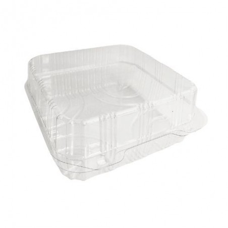 PATIPACK SQUARE PASTRY BOX 16,5X16,5X8CM VENTILATED HINGED LID 320PCS 