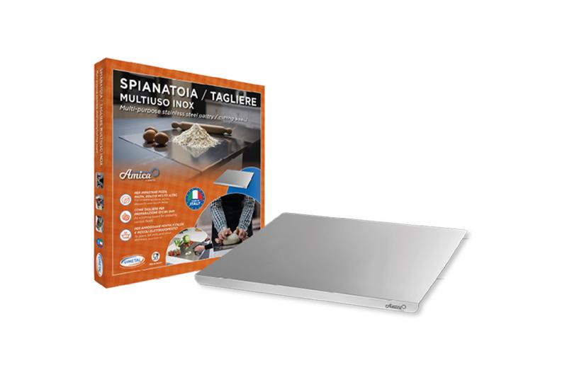 GI-METAL PLANCHE A DECOUPER EN ACIER ANTIDERAPANTE 49 x 47CM AVEC BORD EPAISSEUR 0.1CM