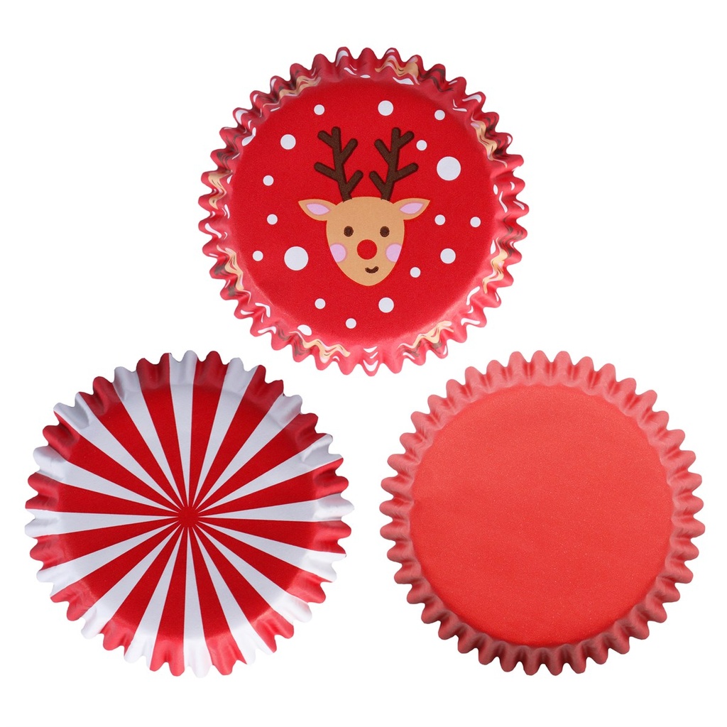 PME CAKE MINI CAISSETTE CUPCAKE ALU NOEL ASSORTIMENT 100 PCES 