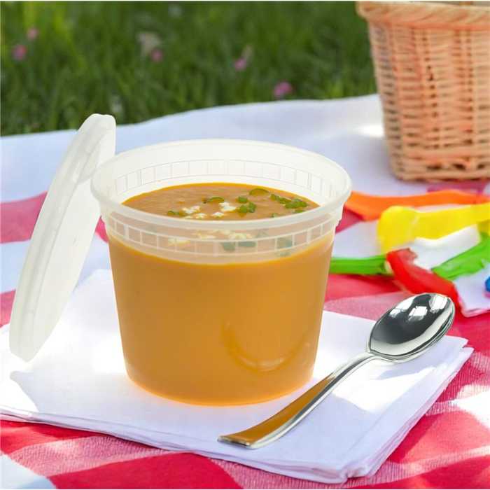 POT A SOUPE REUTILISABLE EN PLASTIQUE 500ML PAQUET DE 25PCES **SANS COUVERCLE**