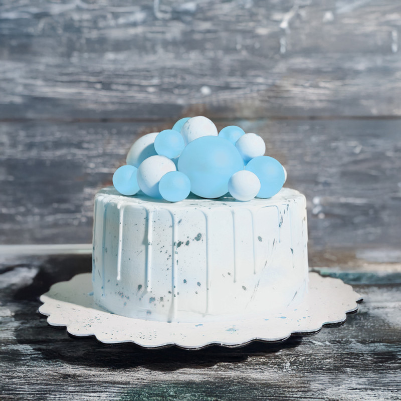 CAKE TOPPER BOULES BLEURS NACRÉES 4 DIAM : 2CM, 2,5CM, 3CM ET 4CM PAQUET DE 12 PCS