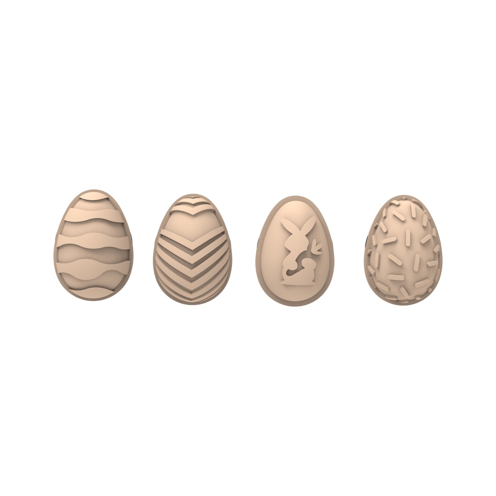 MOULE SILIKOMART UOVO01 "OEUFS" 40 x 28MM HT 14MM + 4 TAMPONS THEME PÂQUES 42 x 30MM