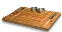 PLANCHE A STEAK EN BOIS 35 x 26CM HT 1,8CM + COUVERTS + 2 POTS