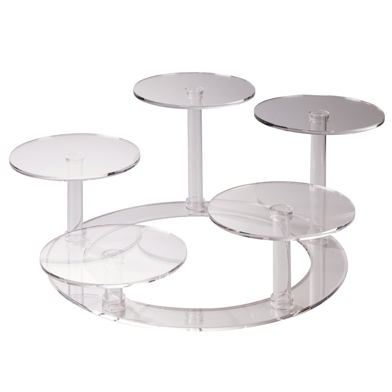 PRESENTOIR A GATEAUX "LOOP 5" - DIAM.  77CM HT 26CM - 5 SUPPORTS DIAM. 26CM