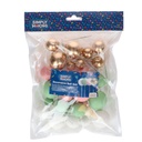 DÉCORATIONS BOULES SUR PIQUES OR, ARGENT ET NOIR 32PCS