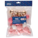 DÉCORATIONS BOULES SUR PIQUES OR, ARGENT ET NOIR 32PCS