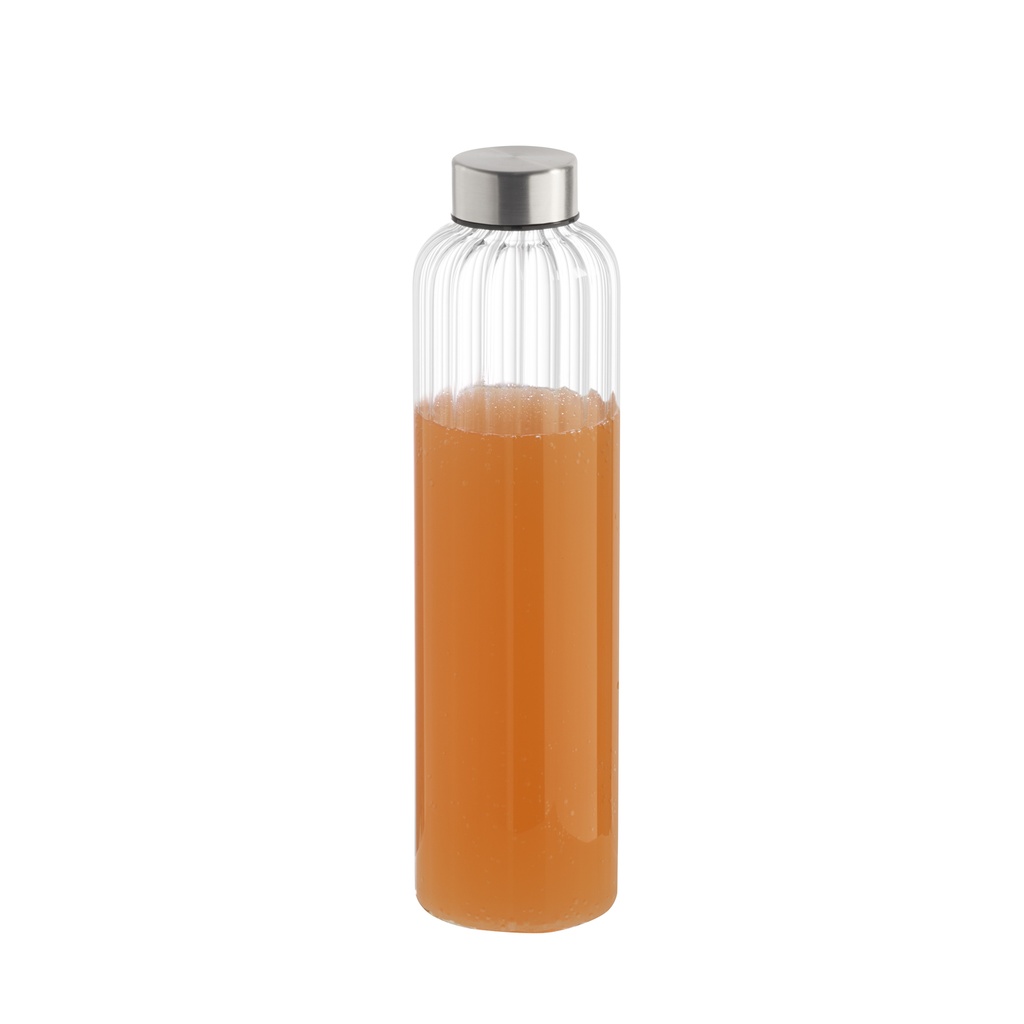 APS BOUTEILLE-GOURDE VERRE TRANSPARENT BOUCHON INOX 0.7L - Ø 7XH26CM