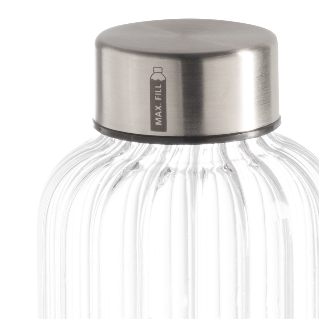 APS BOUTEILLE-GOURDE VERRE TRANSPARENT BOUCHON INOX 0.7L - Ø 7XH26CM