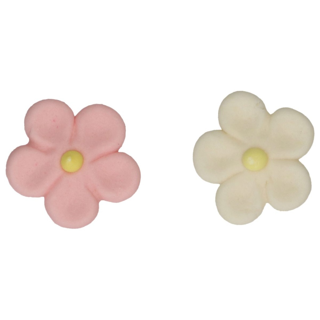 FUNCAKES MARGUERITE BLANC ET ROSE EN SUCRE 3CM 12 PCES