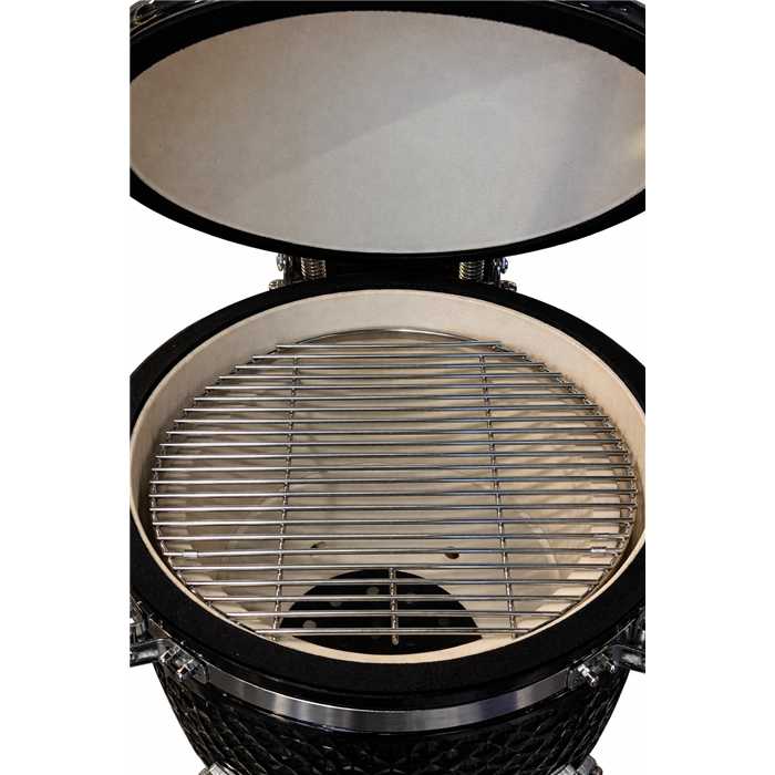 BARBECUE FUJI KAMADO NOIR EN CÉRAMIQUE 121 X 65,5CM HT 108CM - GRILLE Ø38,5CM
