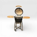 BARBECUE FUJI KAMADO NOIR EN CÉRAMIQUE 121 X 65,5CM HT 108CM - GRILLE Ø38,5CM