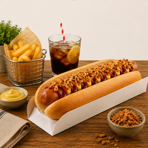 CARTON SUPPORT HOT DOG BLANC 28X7,5CMX3CM 500PCES