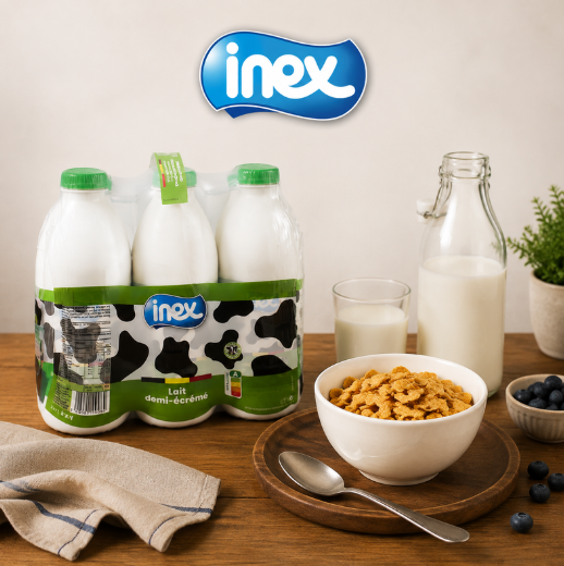 INEX 6012 LAIT *DEMI ÉCRÉMÉ* UHT PET 6 X 1L