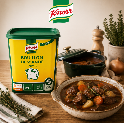 KNORR BOUILLON DE VIANDE EN PATE 1.5KG