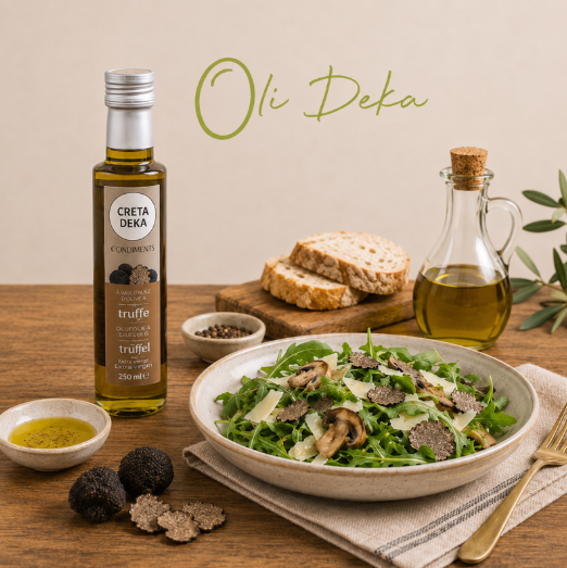 CRETA DEKA - HUILE D'OLIVE EXTRA VIERGE INFUSÉE À LA TRUFFE 250ML