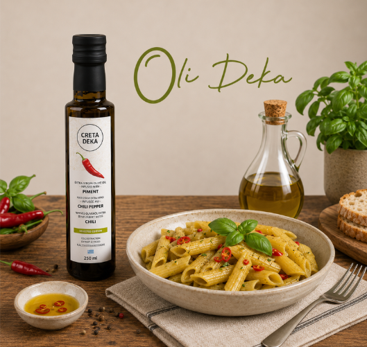 CRETA DEKA - HUILE D'OLIVE EXTRA VIERGE INFUSÉE AU PIMENT 250ML