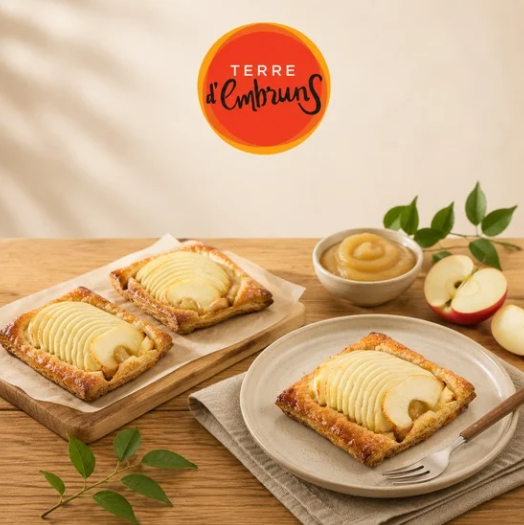 ❄️TERRE EMBRUNS TARTELETTE POMME COMPOTE 36 X 110GR CRAQUANTE FEUILLETEE PAC