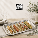 APS PLATEAU A SERVIR RECTANGULAIRE CHROME GN 1/1 53 X 32.5 CM - 00395