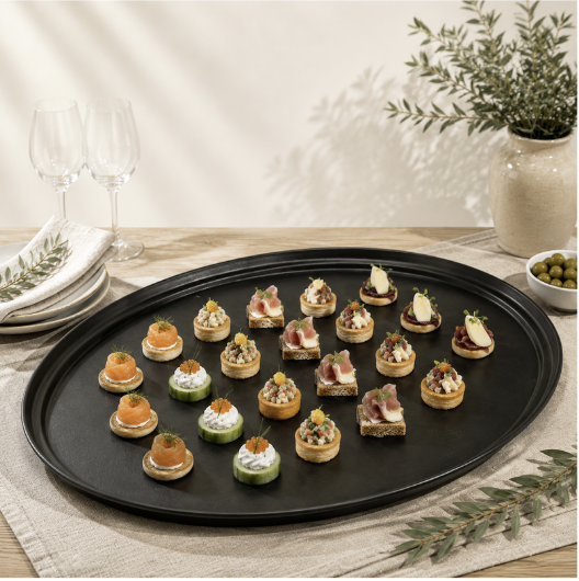 COMAS PLATEAU ANTI-DERAPANT 56X68CM OVAL FIBRE DE VERRE
