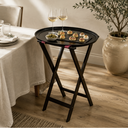 SUPPORT PLATEAU DE SERVICE 44X43.3XHT83.5CM BOIS HETRE NOIR