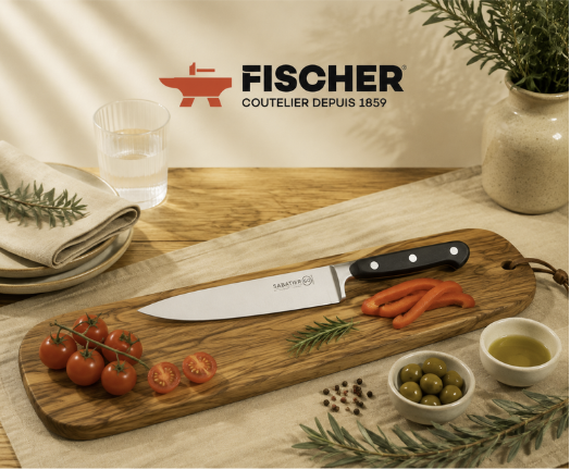 FISCHER SABATIER 64 CUISINE 20CM MITRE INOX 3 RIVETS 241-20