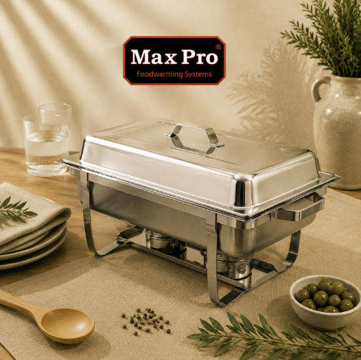 MAX PRO CHAFING DISH INOX GN1/1-65 ECO2 BRULEURS 62X35XH37CM - 9L