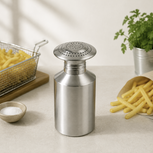 SALIÈRE EN ALUMINIUM DIAM 8 CM HT 19CM