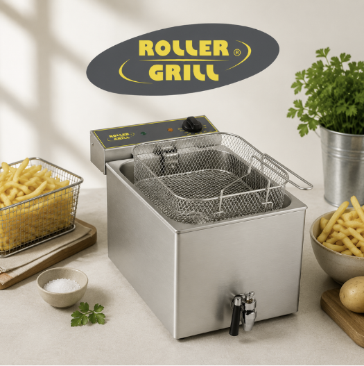 ROLLER GRILL FRITEUSE SIMPLE AVEC ROBINET 12L 380V