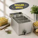 ROLLER GRILL FRITEUSE SIMPLE AVEC ROBINET 12L 380V