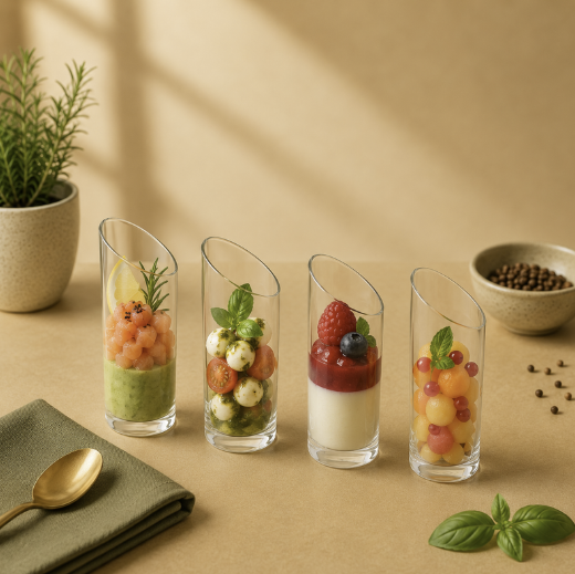 VERRINE TUBE TRONQUE TRANSPARENT 80ML H8,4/6CM Ø4CM 