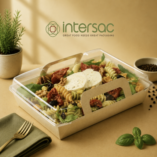 SALADIER KRAFT RECTANGULAIRE 750ML 125X180X30MM+ COUVERCLE TRANSPARENT PAQUET DE 25 PIÈCES