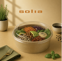 SALADIER ROND ECOKRAFT2 AVEC COUVERCLE 1070ML Ø18,7CM HT5,5CM 25PCES 