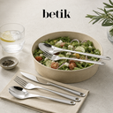 SET DE 4 COUVERTS INOX 21CM (CUILLERE-FOURCHETTE/COUTEAU/SERVIETTE) 