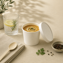 POT A SOUPE/GLACE BLANC + COUVERCLE 470ML 25 PCES