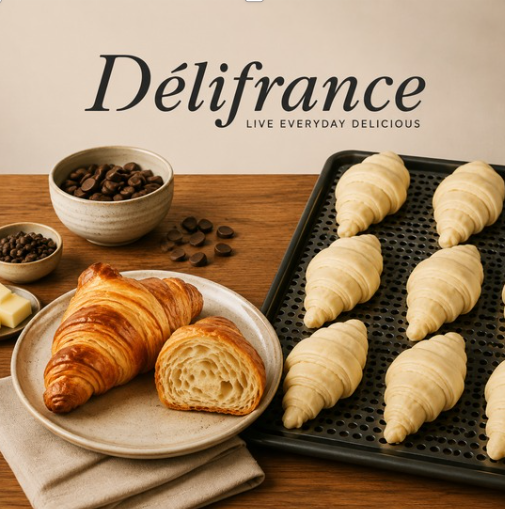 ❄️DELIFRANCE 27234 CROISSANT DROIT HERITAGE BEURRE 24% PAC 60X70GR