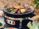 BARBECUE DE TABLE FUJI ROND 45,5 x 34,5CM HT 17CM - GRILLE Ø 30,5CM - INOX/CÉRAMIQUE