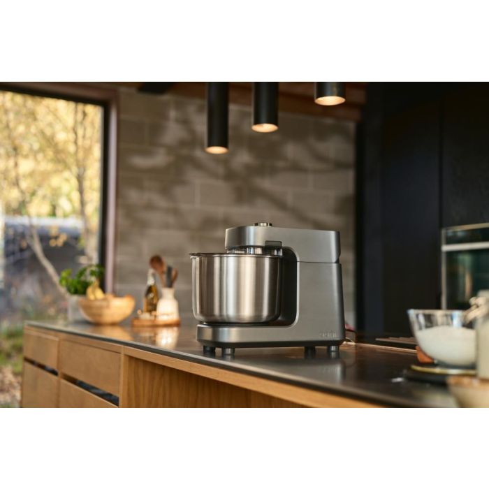 OONI - HALO PRO GRIS - ROBOT PÉTRIN À SPIRALE 750W - 34,4 × 25,2 CM - HT 43,6 CM - CONTIENT CROCHET - FOUET - FOUET PLAT AVEC BORD EN SILICONE