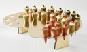 PIDY - PRÉSENTOIR PALETTE DE PEINTRE AVEC PIEDS - CARTON RIGIDE DORÉ - 36 TROUS - 380 × 290 MM